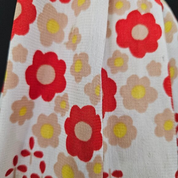 70s Shapely Flower Power Dagger Collar Long Sleeve Button Down Shirt - Picture 11 of 15